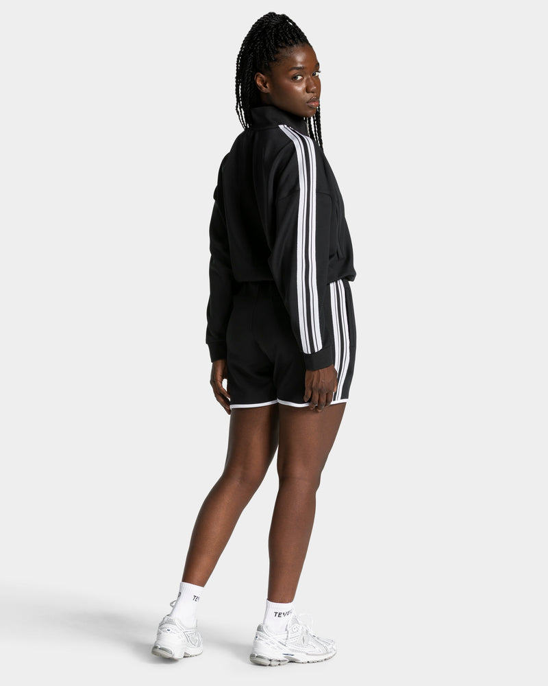 Club Cropped Zip Jacke "Schwarz"