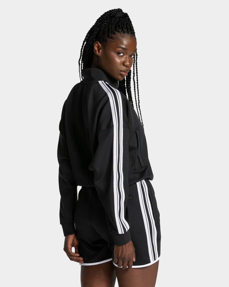 Club Cropped Zip Jacke "Schwarz"
