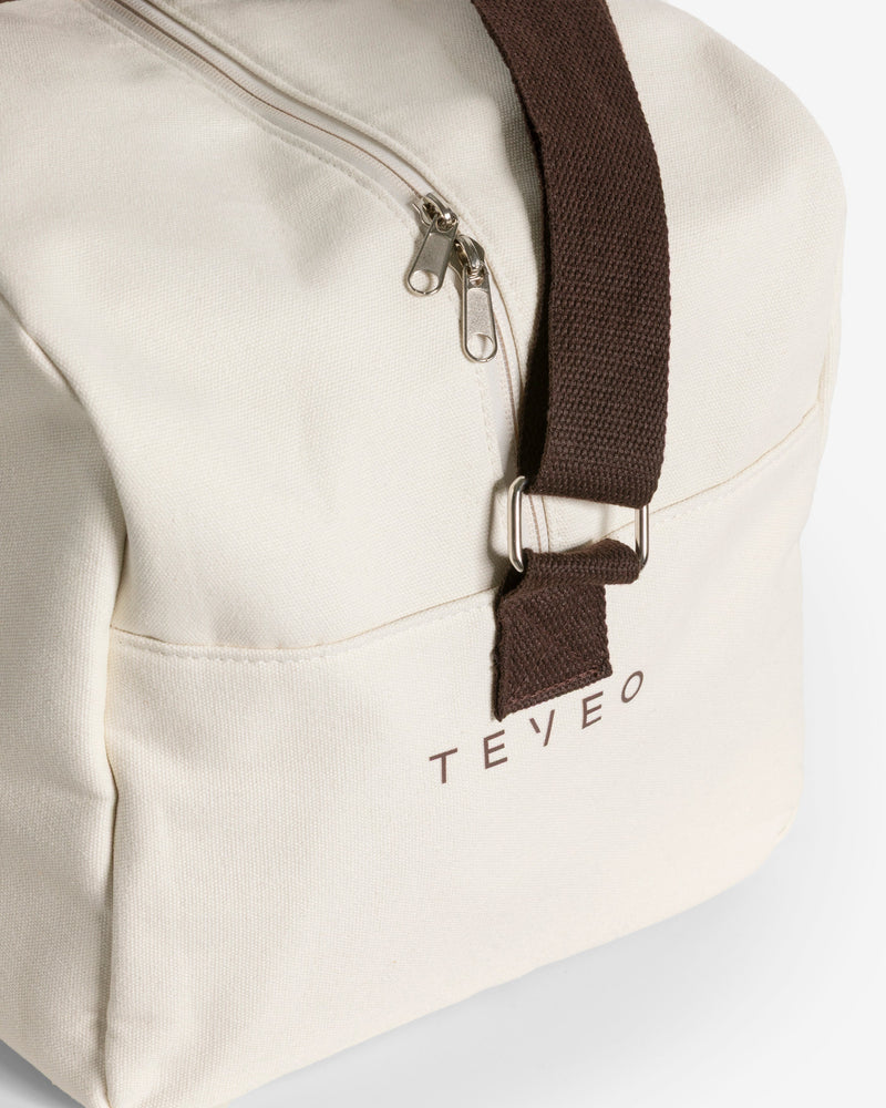 Club Weekender Bag "Off White - Espresso"