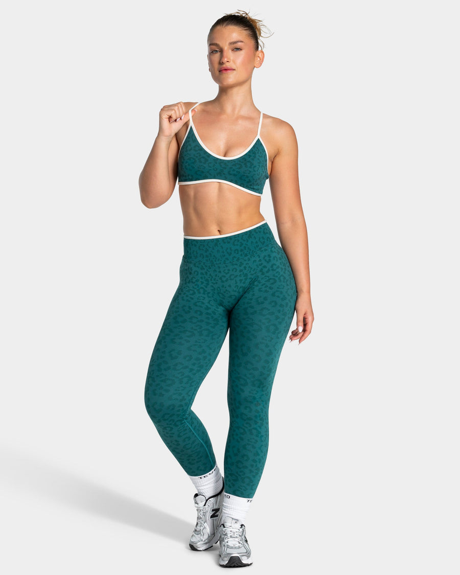 Contrastline Sculpt Scrunch Leggings "Leo Petrol"