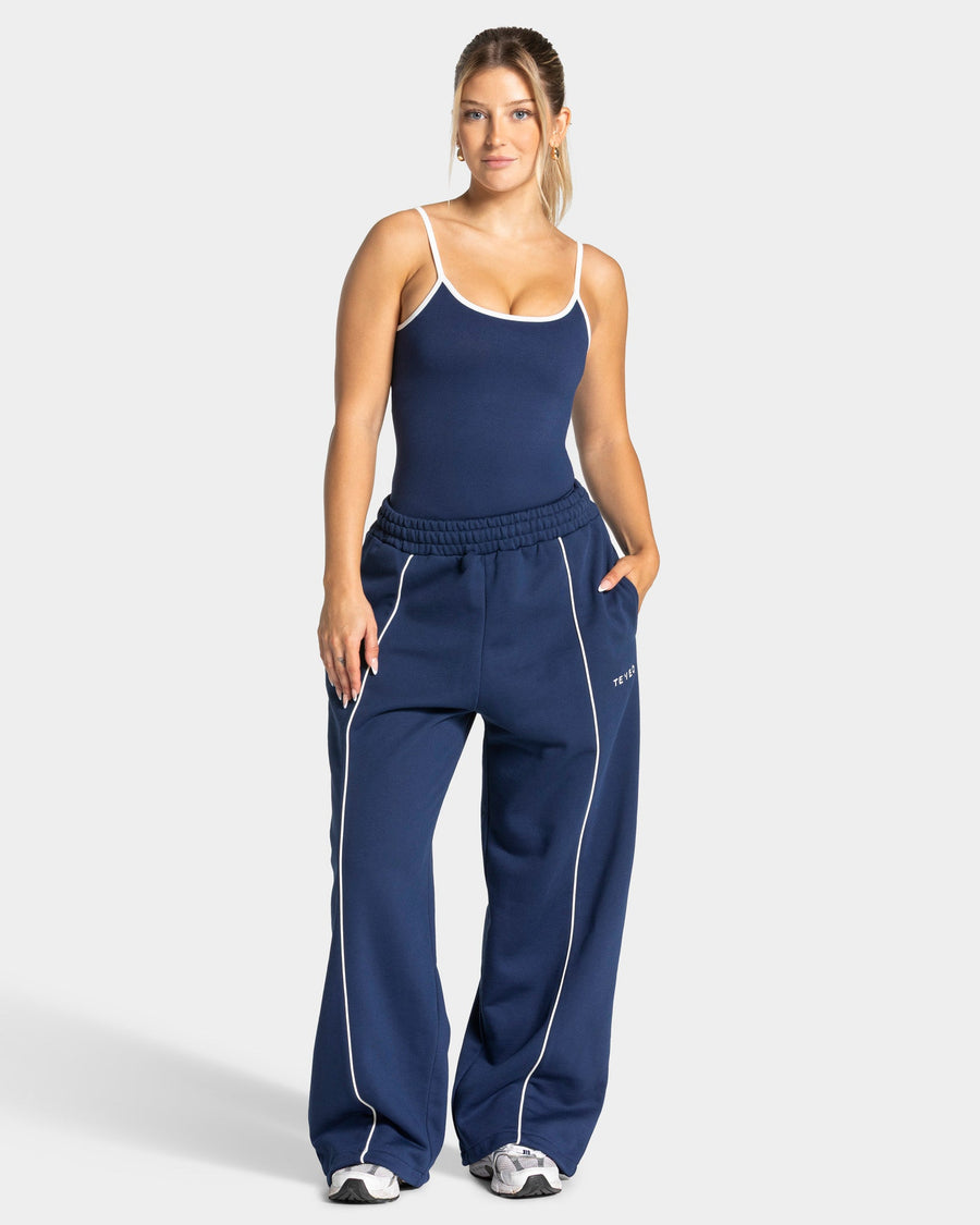Contrastline Wide Leg Jogger "Dunkelblau"