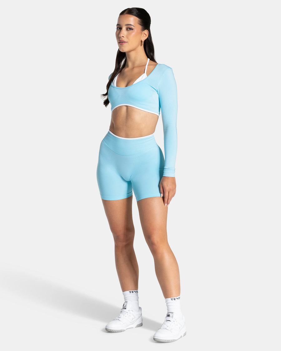 Contrastline Sculpt Scrunch Shorts "Arctic Blue"