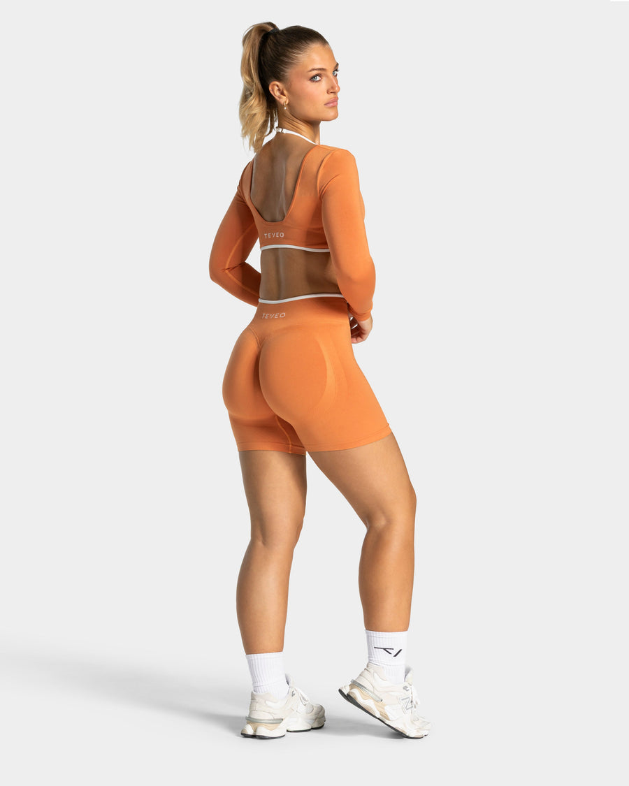 Contrastline Sculpt Scrunch Shorts "Pumpkin Spice"