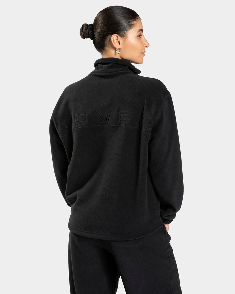 Fleece Half Zip Sweater "Schwarz"