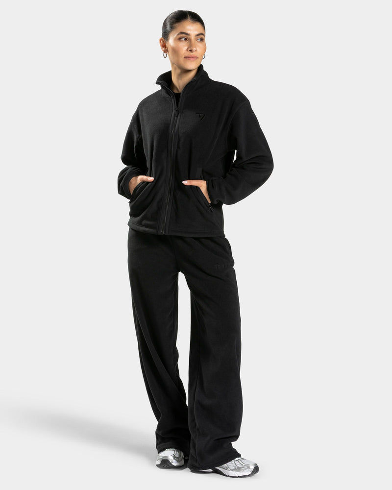 Fleece Zip Jacke "Schwarz"