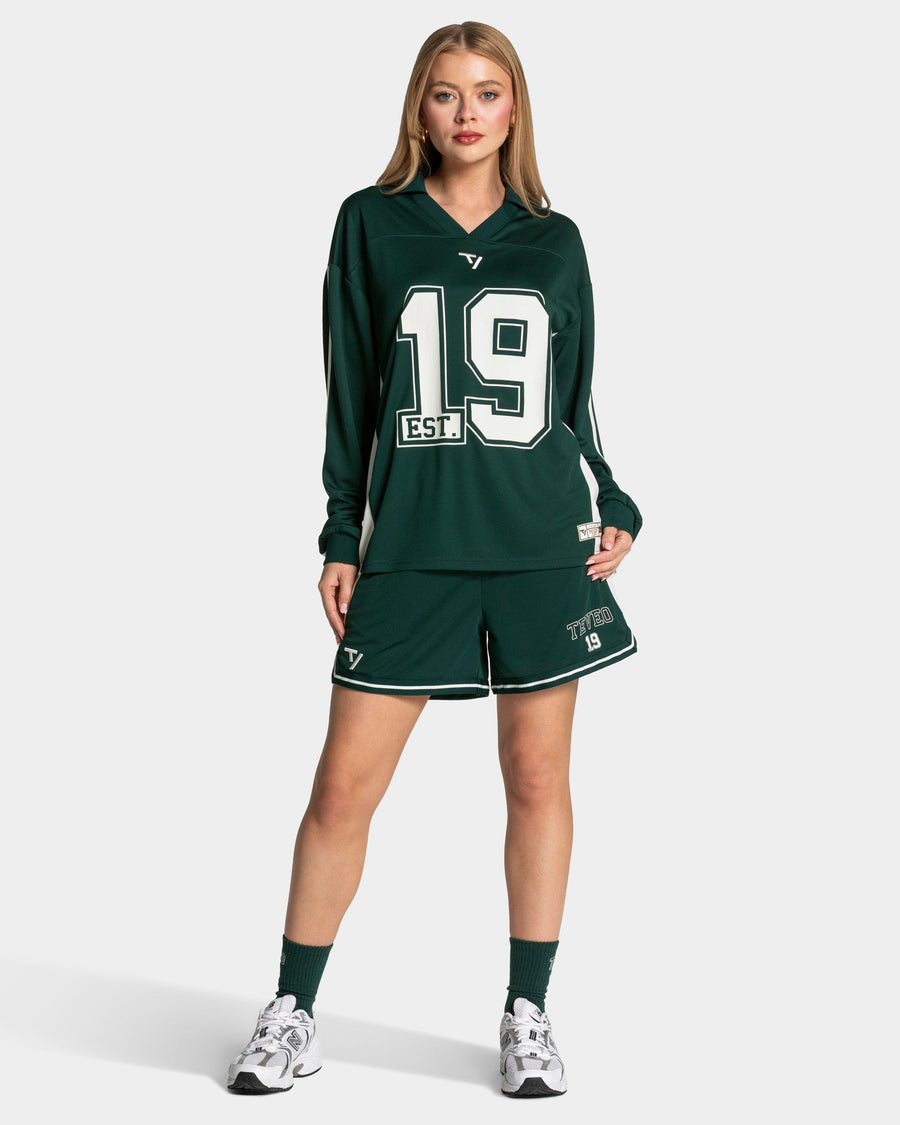 Football Polo Longsleeve "Dunkelgrün"