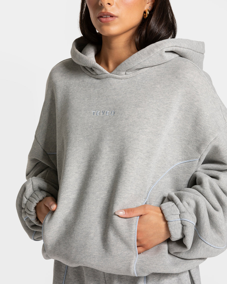 Contrastline Hooded Sweater "Hellgrau"