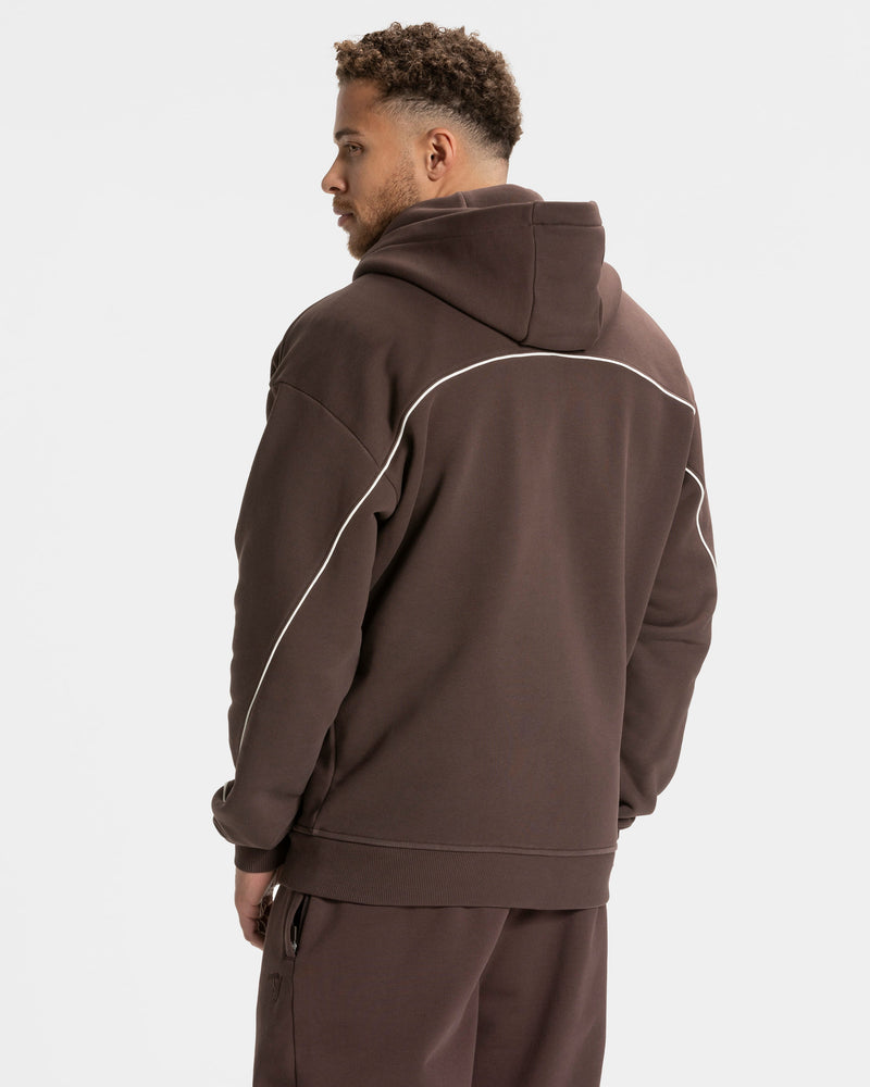 Contrastline Zip Jacke "Espresso"