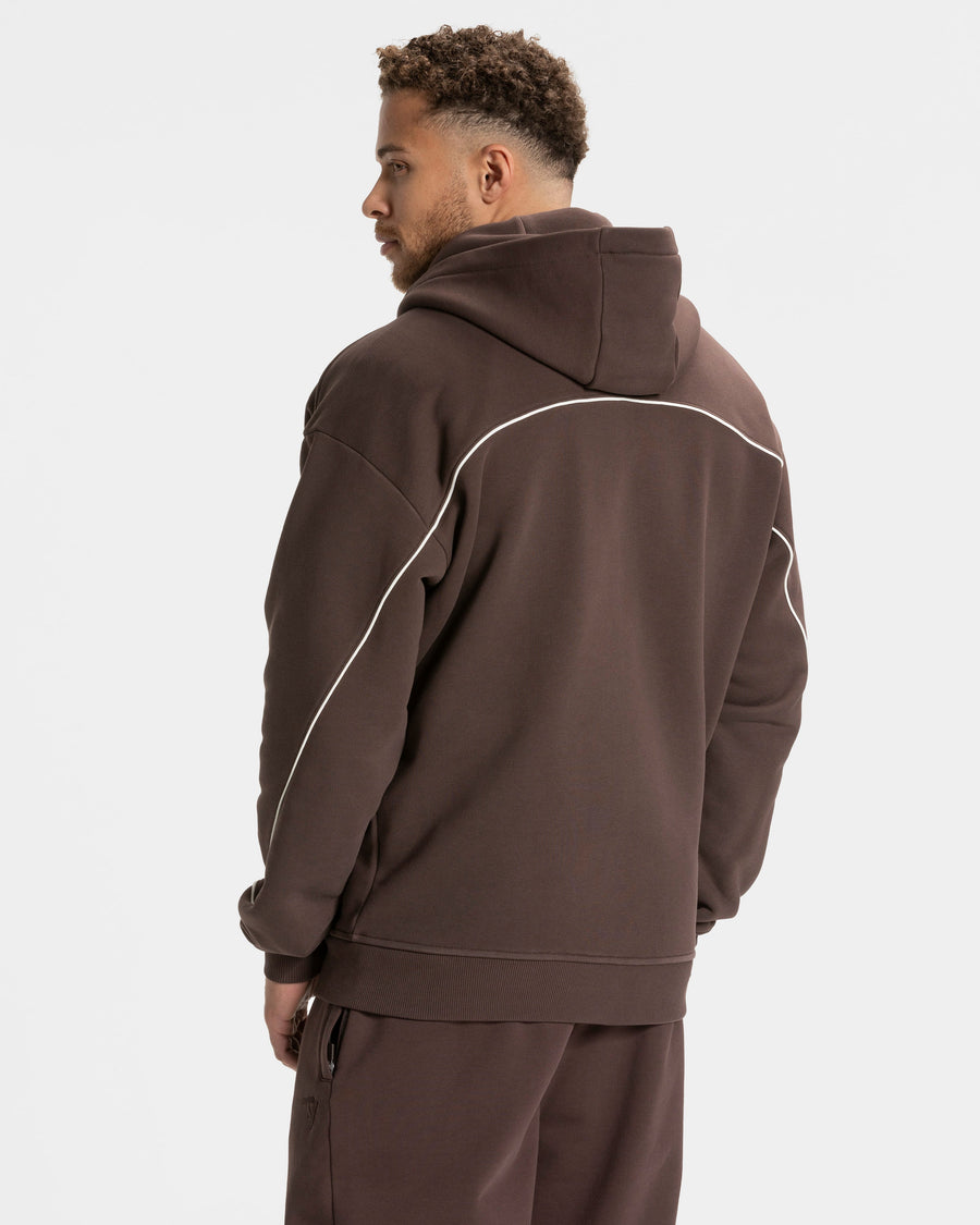 Contrastline Zip Jacke "Espresso"