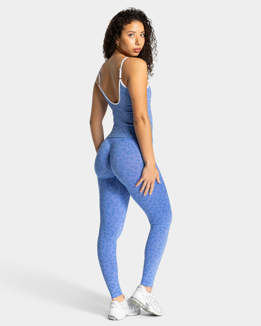 Contrastline Sculpt Scrunch Leggings "Leo Azure"