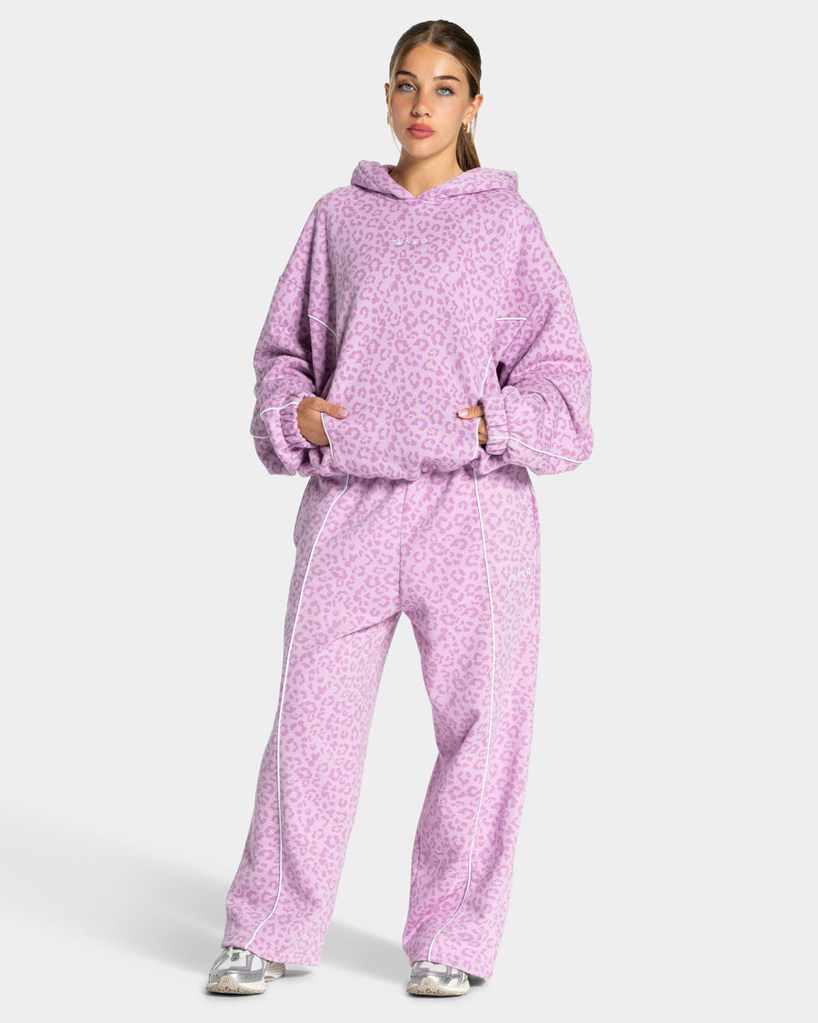 Contrastline Hooded Sweater "Leo Orchid"