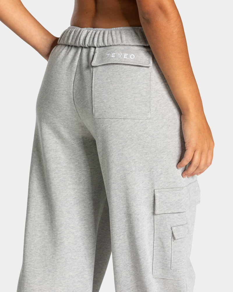 Lift Wide Leg Cargo Jogger "Hellgrau Meliert"