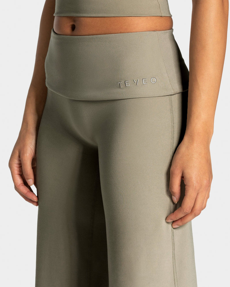 Mellow Fold Over Straight Leg Pants Tall "Khaki"