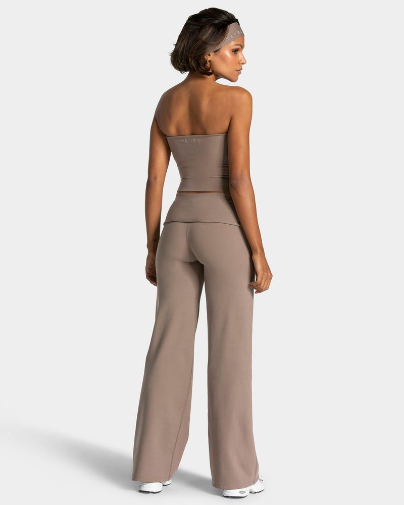 Mellow Fold Over Straight Leg Pants Tall "Mokka"