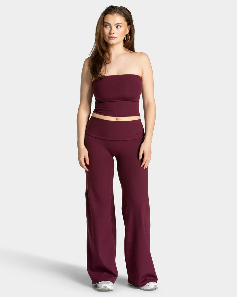 Mellow Fold Over Straight Leg Pants Tall "Pflaume"