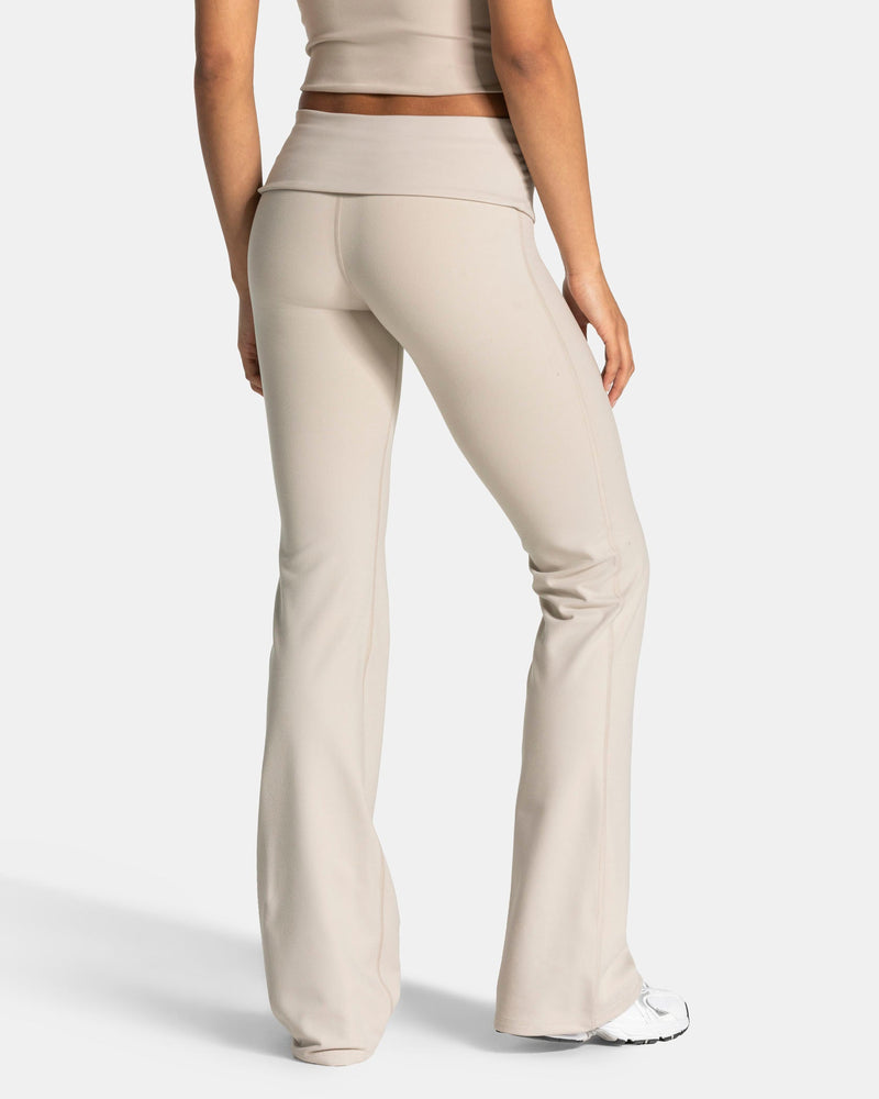Mellow Fold Over Flared Leggings Regular "Cream"