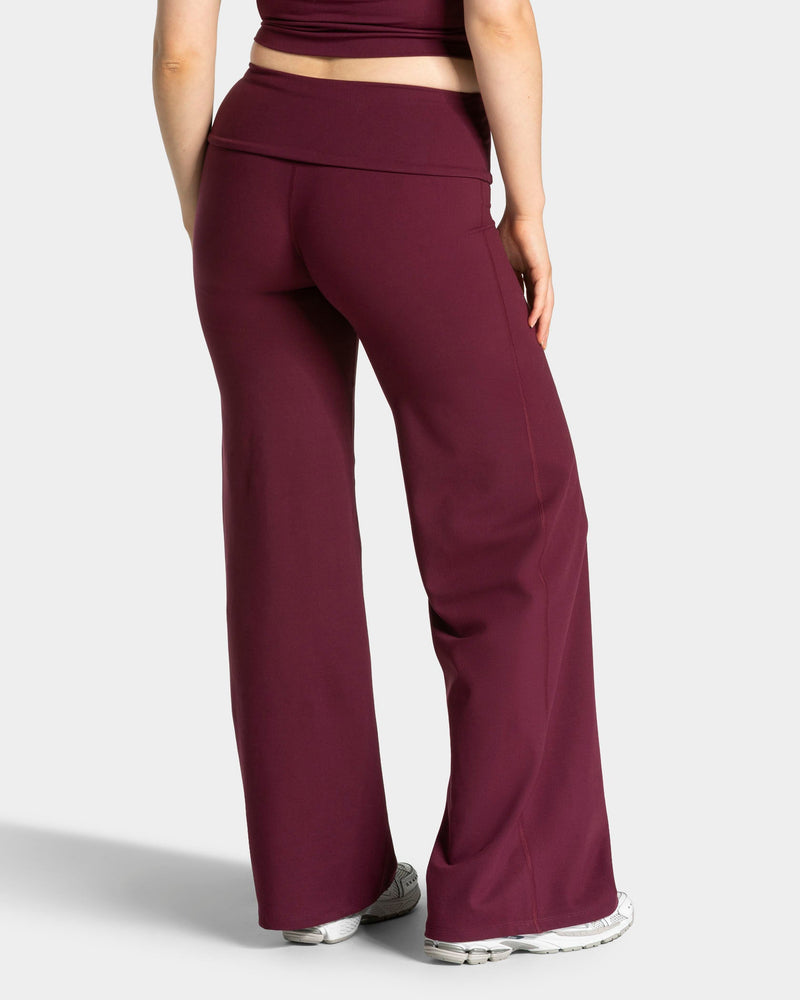 Mellow Fold Over Straight Leg Pants Regular "Pflaume"