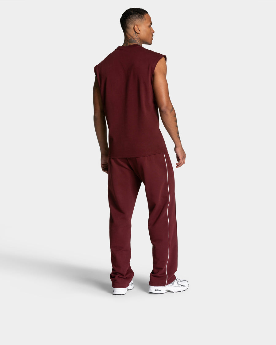 Contrastline Straight Leg Jogger "Weinrot"