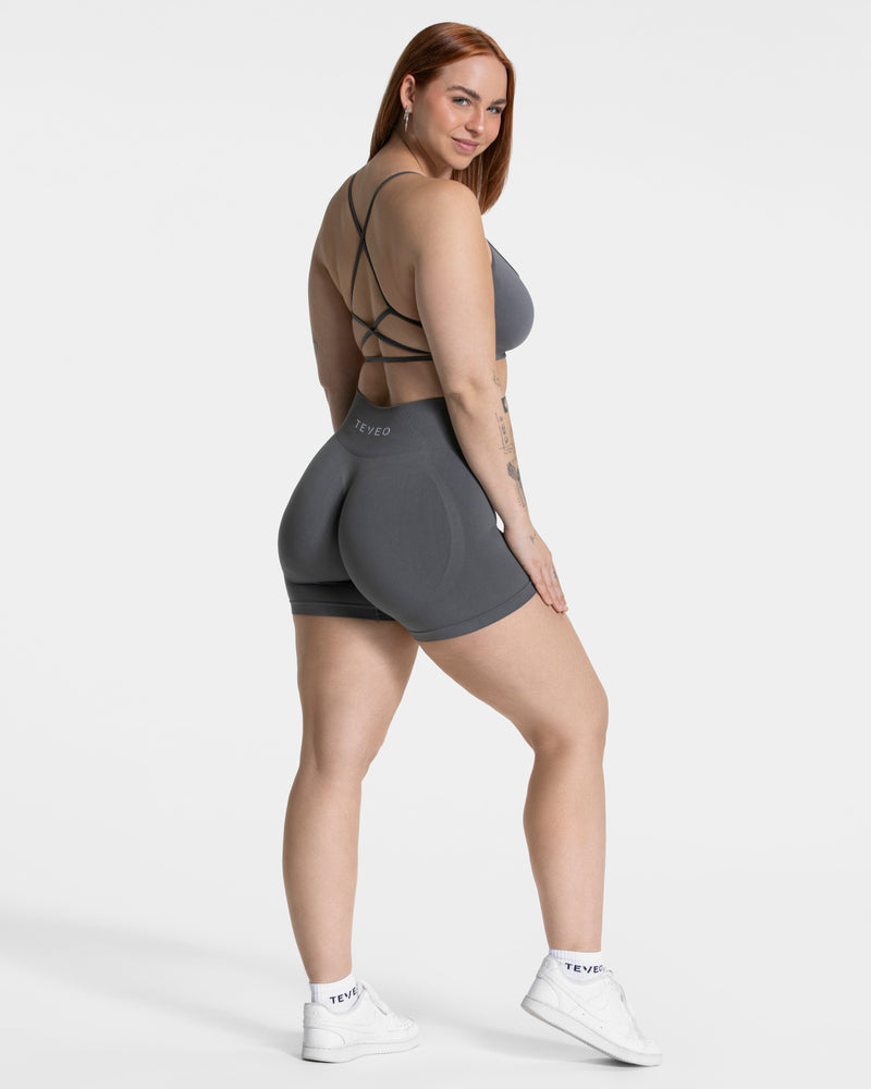Pure Covert Scrunch Shorts  "Graphit"