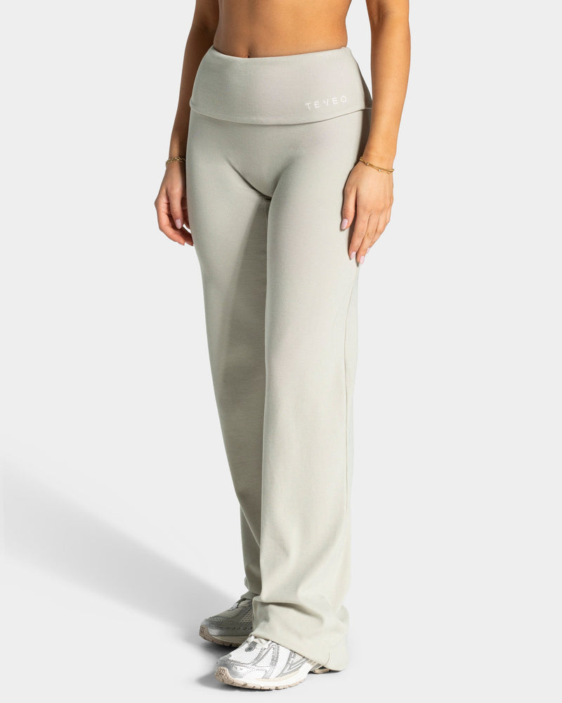 Soft Ribbed Foldover Straight Leg Pants Regular ''Pistachio''