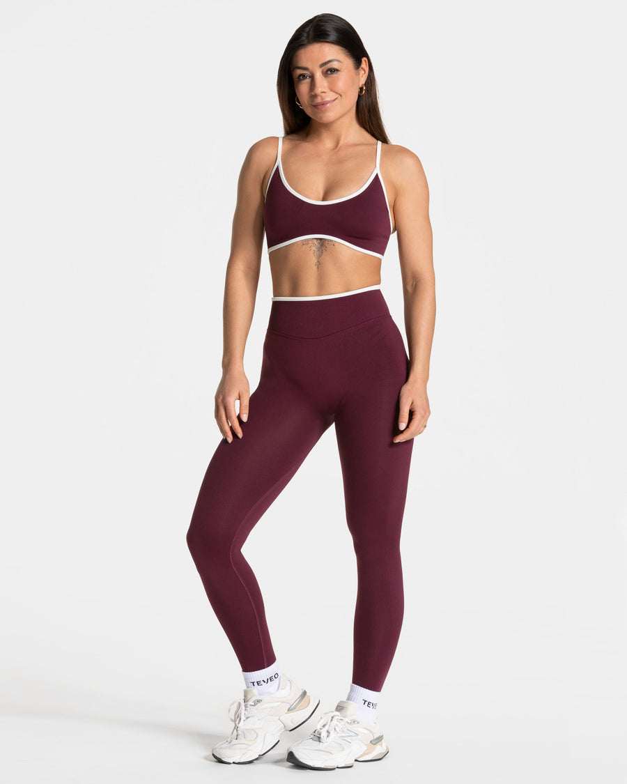 Contrastline Sculpt Scrunch Leggings "Pflaume"