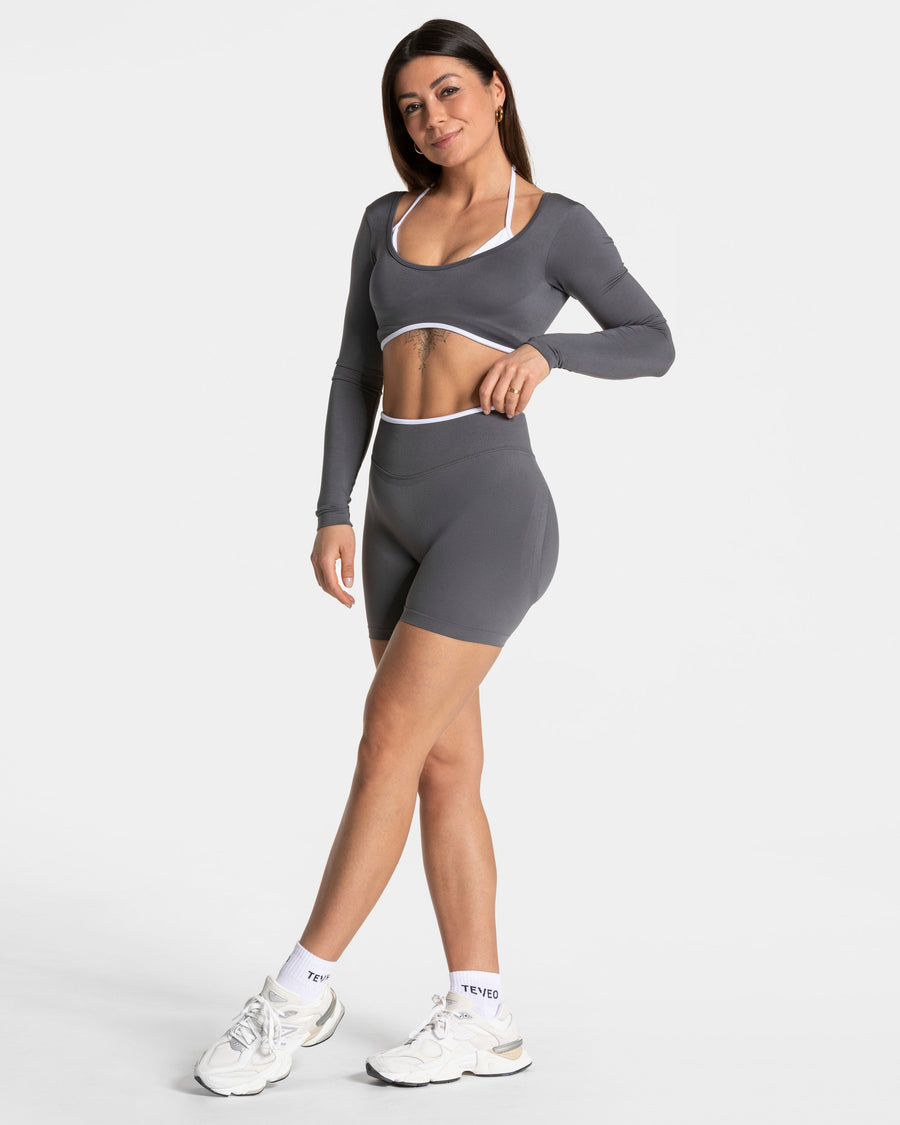 Contrastline Sculpt Scrunch Shorts "Graphit"