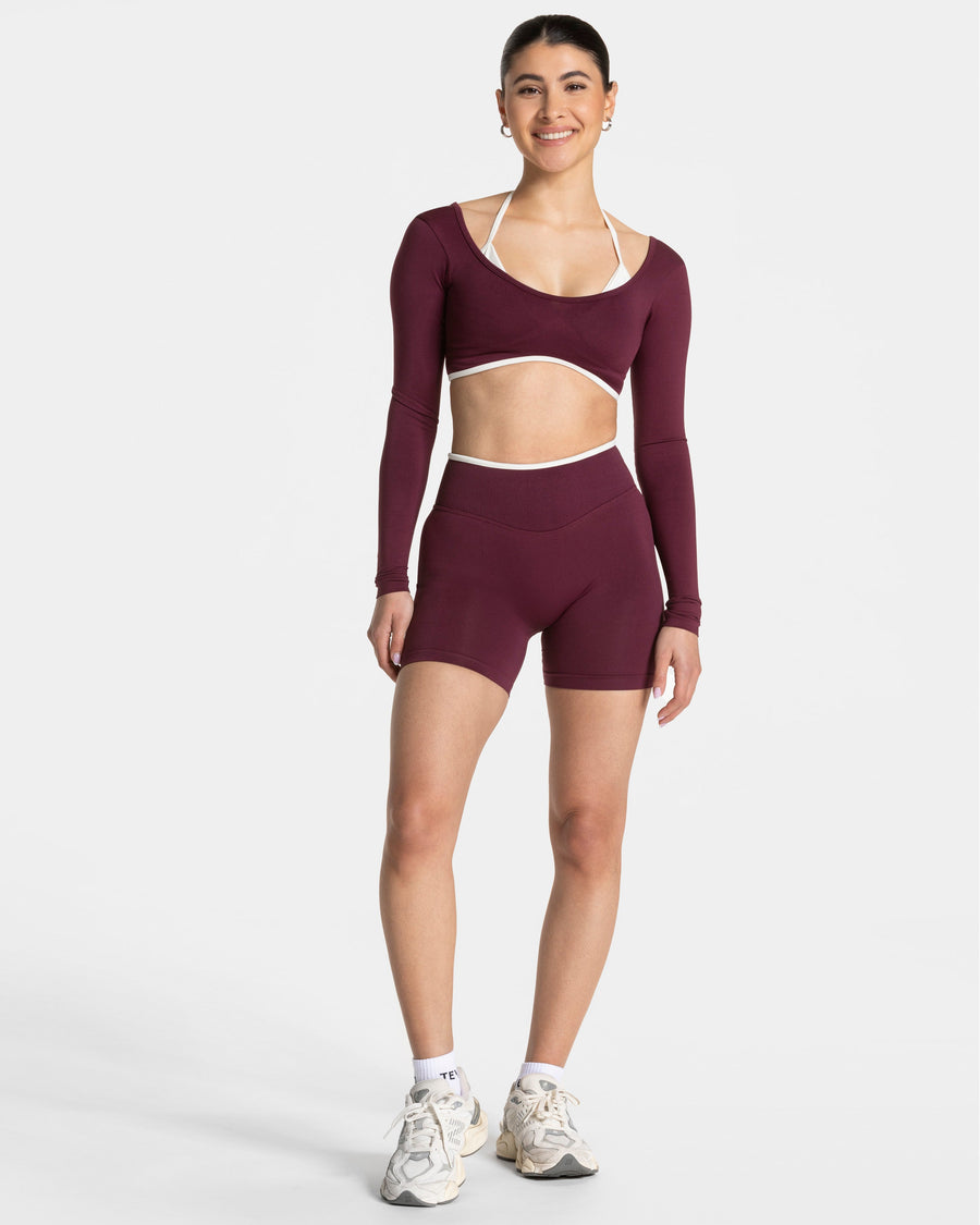Contrastline Sculpt Scrunch Shorts "Pflaume"