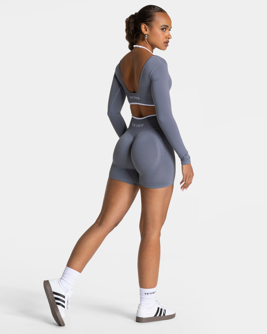 Contrastline Sculpt Scrunch Shorts "Eisgrau"