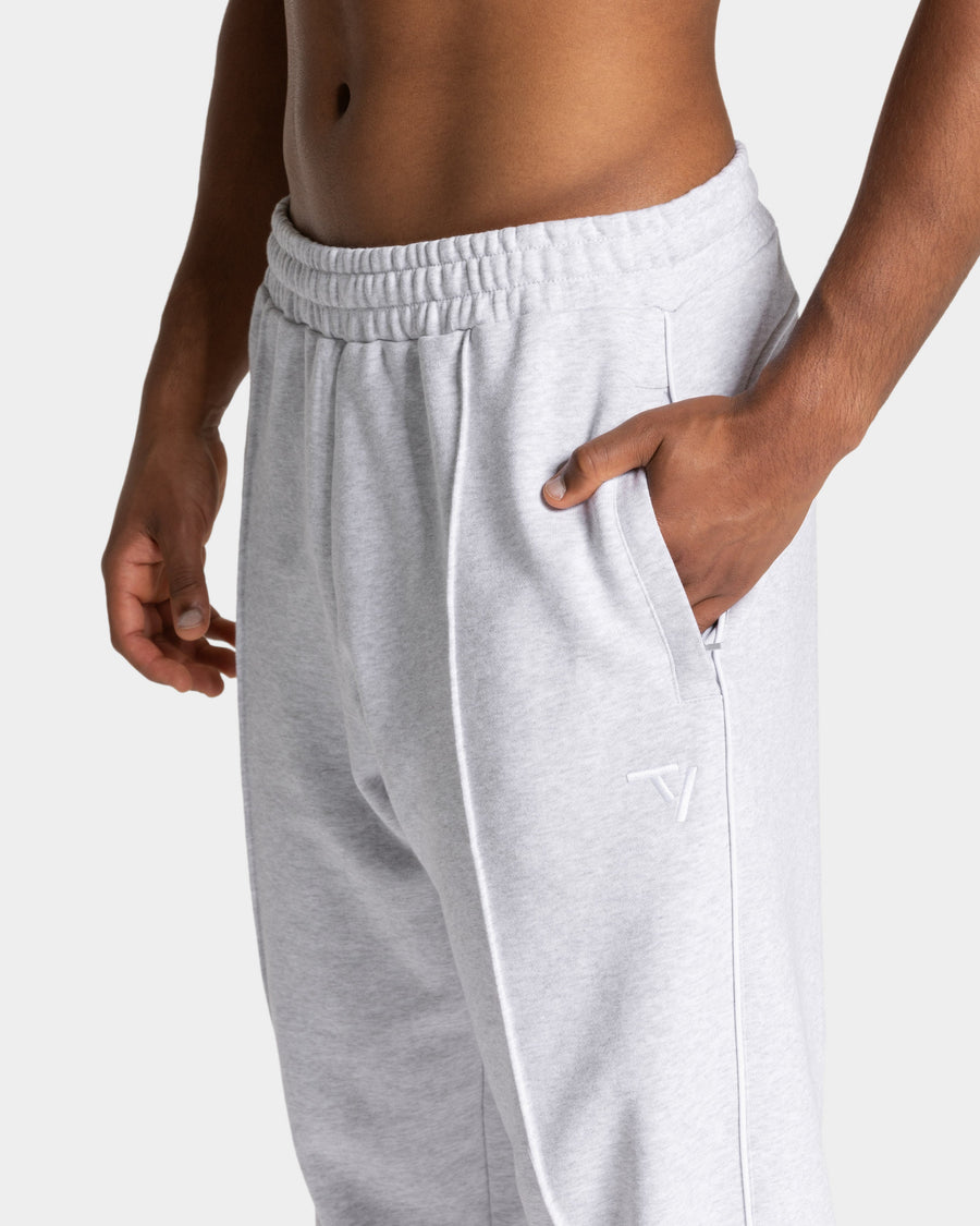Contrastline Straight Leg Jogger "Weiß Meliert - Weiß"