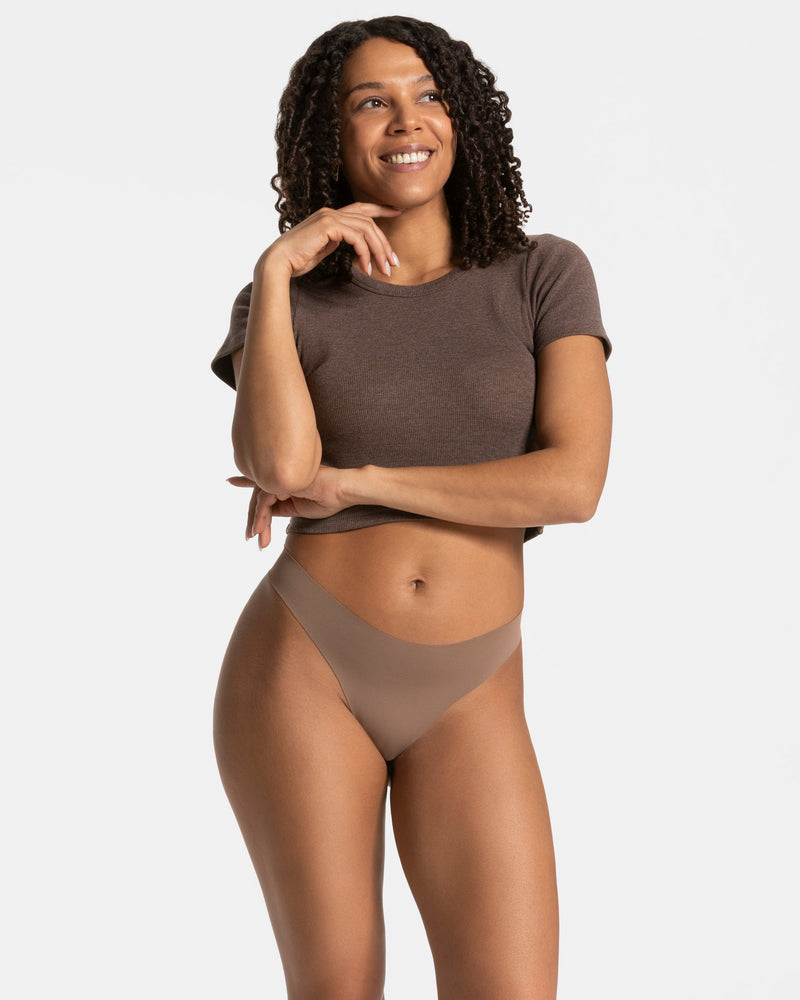 Seamless Padded Tanga (2er-Pack) "Kakao"
