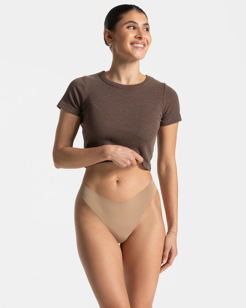 Seamless Padded Tanga (5er-Pack) "Karamell"
