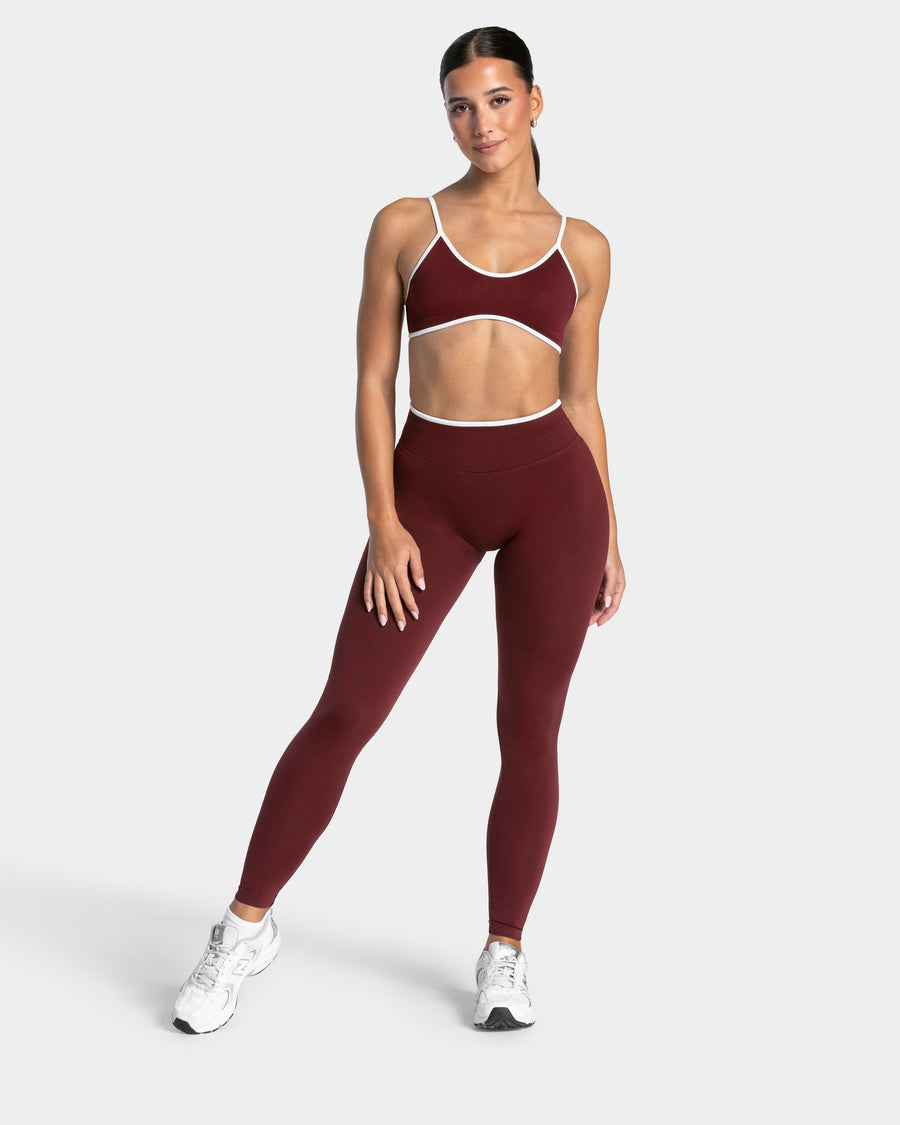 Contrastline Sculpt Scrunch Leggings "Weinrot"