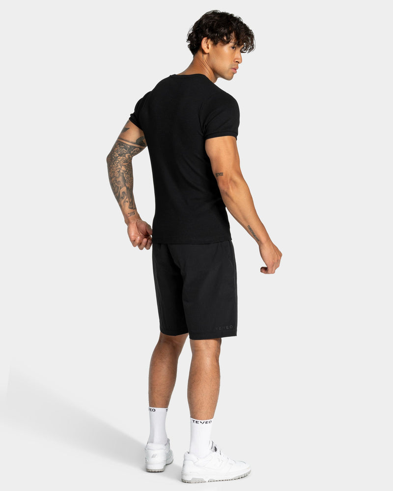 Workout Ribbed T-Shirt "Schwarz"