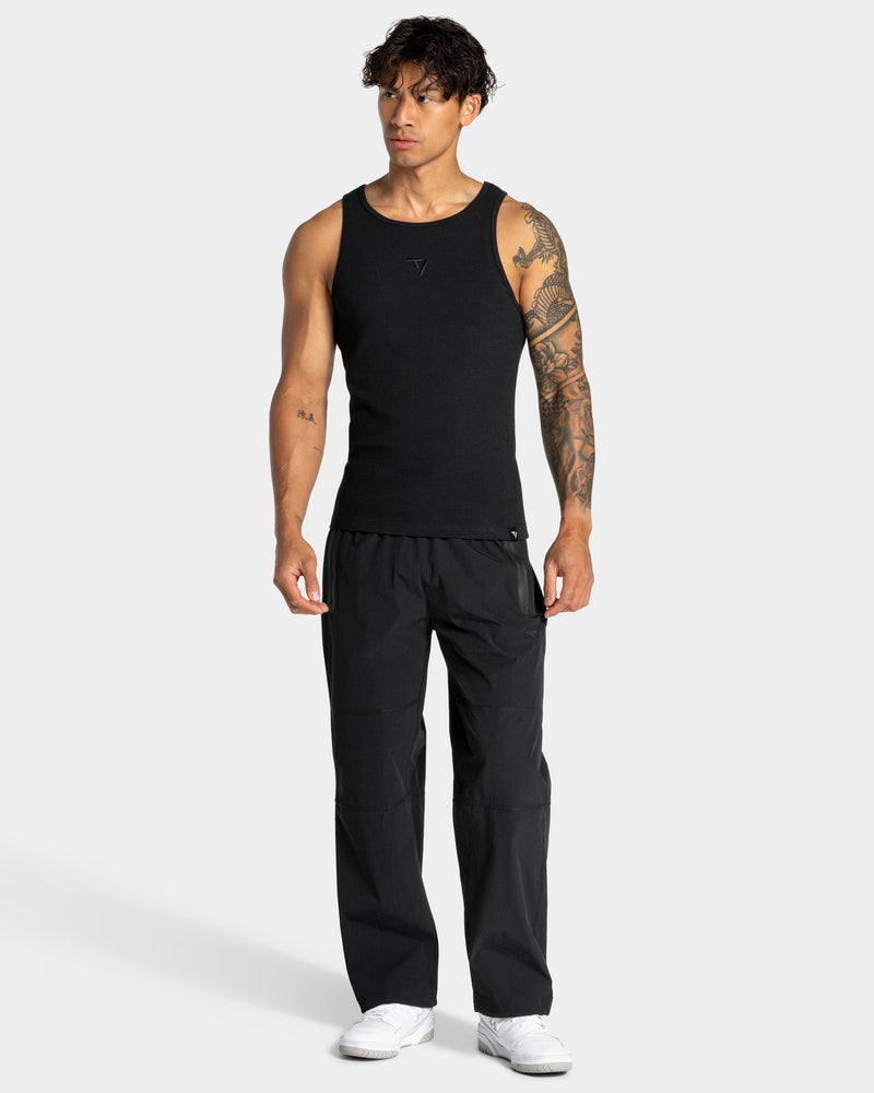 Workout Ribbed Tank "Schwarz"