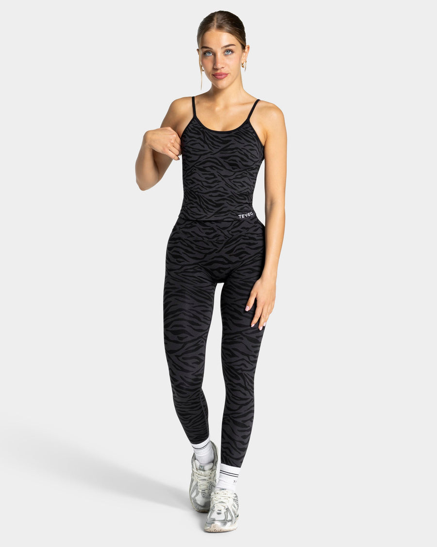 Contrastline Sculpt Scrunch Leggings "Zebra Schwarz"
