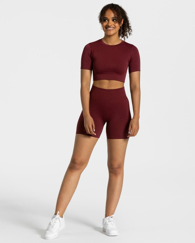 Sensation Crop Top "Weinrot"