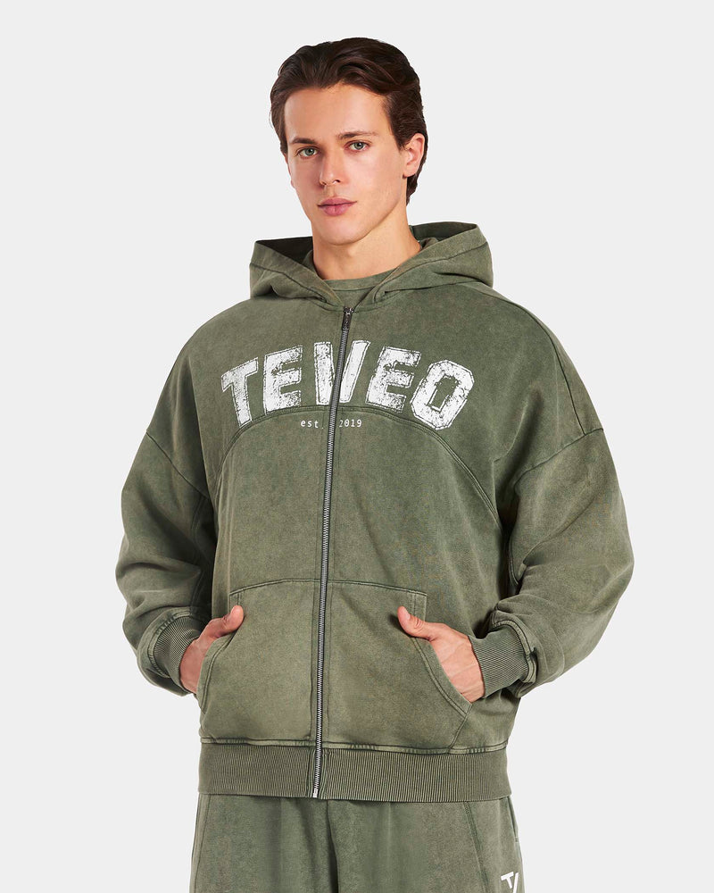 Legacy Lifting Oversized Zip Hoodie Acid Khaki