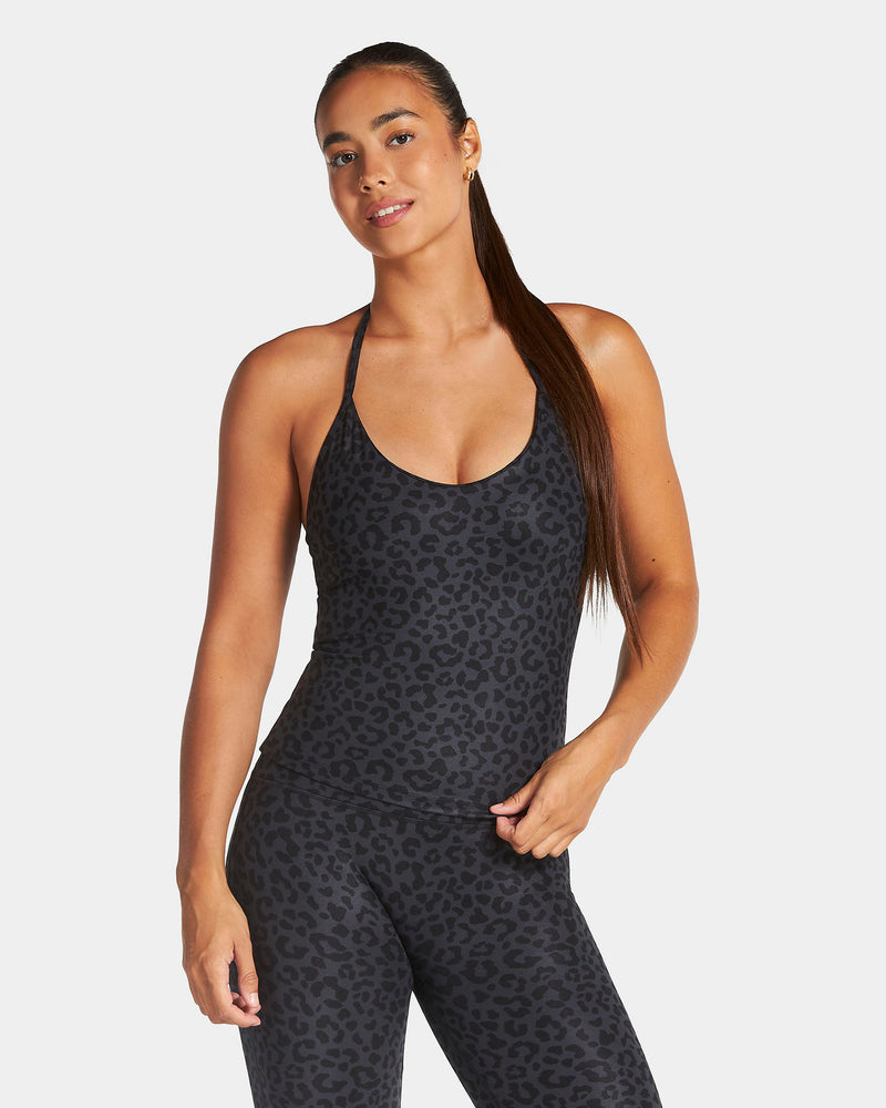 Allrounder Neckholder Cami Top Leo Schwarz